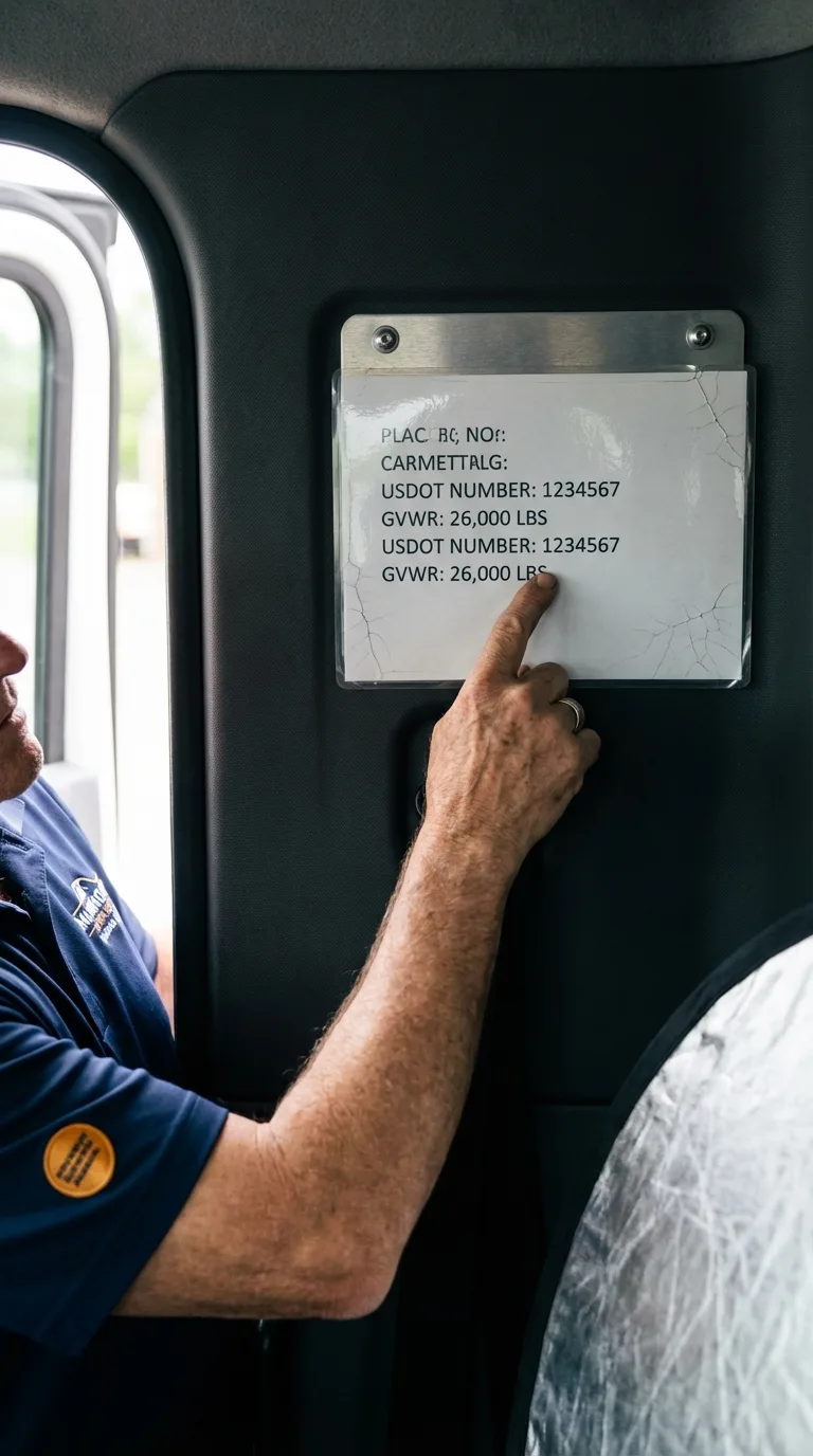 USDOT licensing placard verification in Ellettsville
